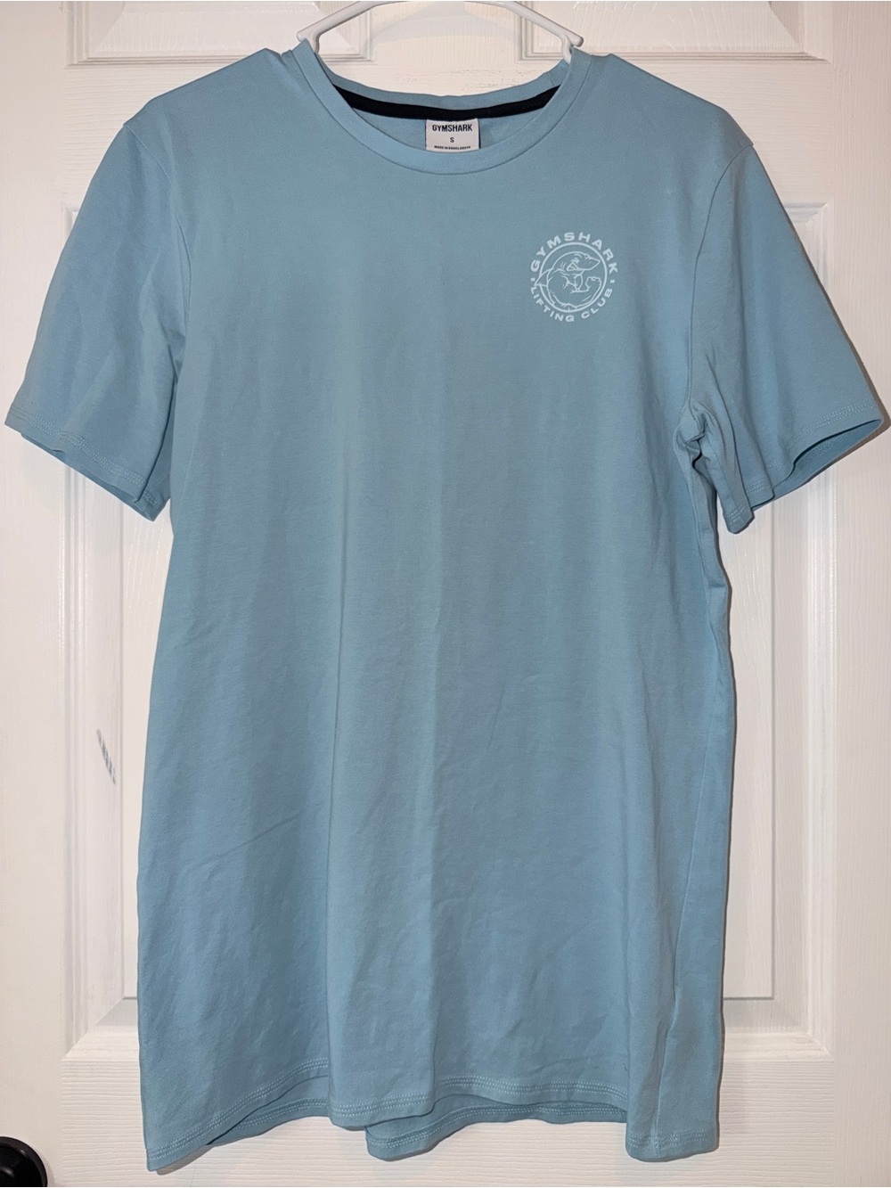 Gymshark Men’s Pale Blue Short Sleeve Logo Tee